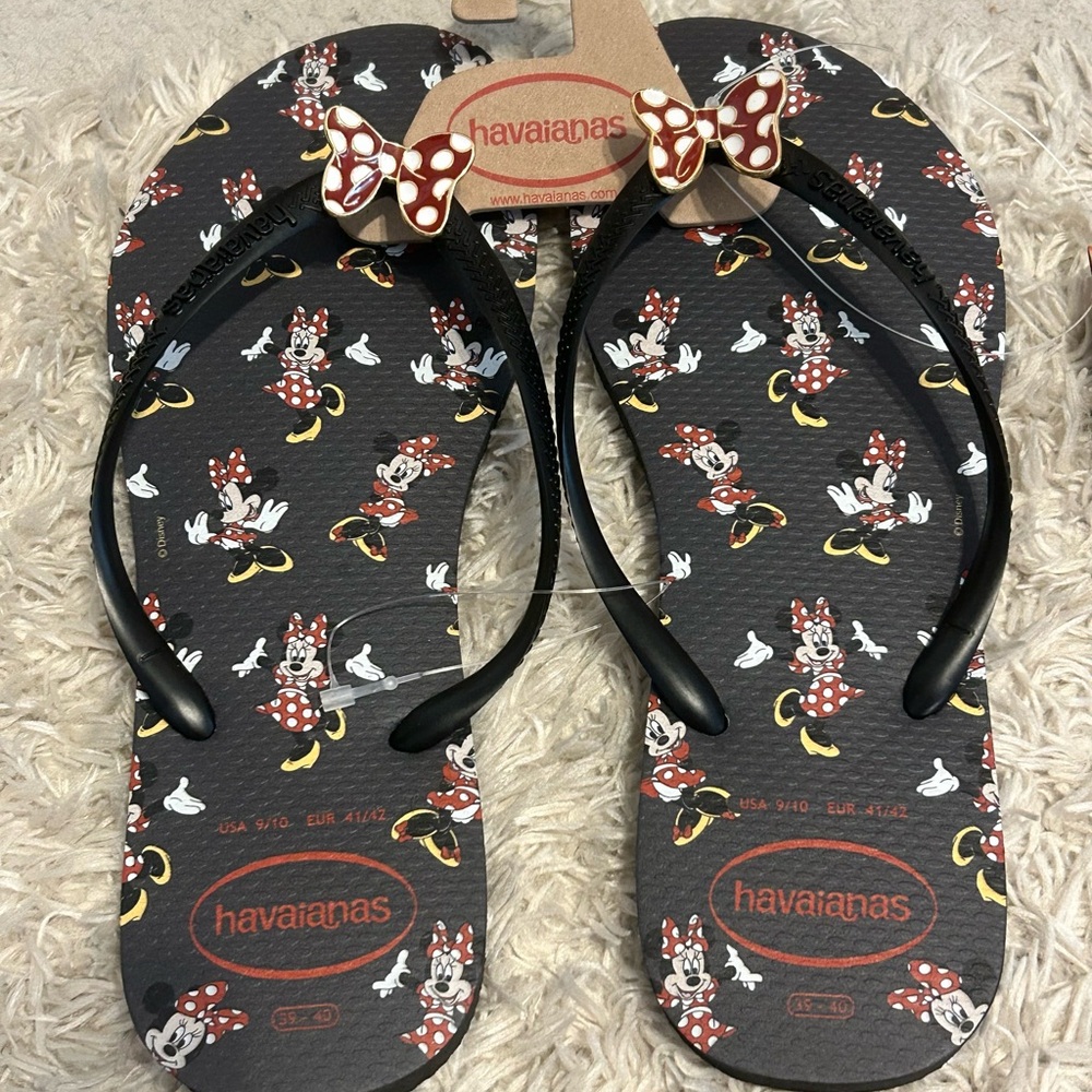 Havaianas Black and Red Minnie Mouse Flip Flops